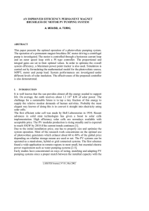 AN IMPROVED EFFICIENCY PERMANENT MAGNET BRUSHLESS