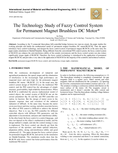 The Technology Study of Fuzzy Control System for Permanent