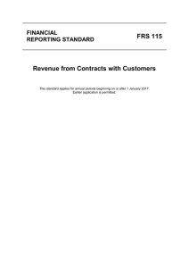Revenue from Contracts with Customers FRS 115
