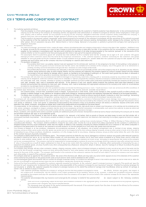 TERMS AND CONDITIONS OF CONTRACT