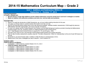 2014-15 Mathematics Curriculum Map – Grade 2