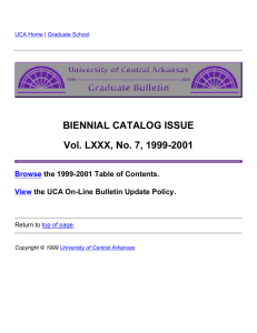 GBulletin 1999-2001 - University of Central Arkansas