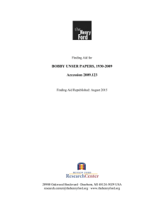Finding aid for the Bobby Unser papers, 1930-2009