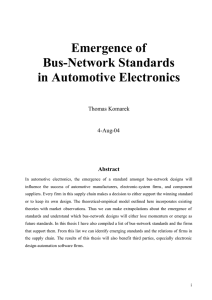 Emergence of Bus-Network Standards in Automotive Electronics