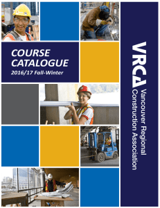 Course Catalogue - Vancouver Regional Construction Association