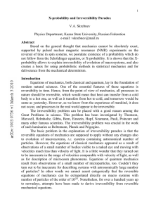 X-probability and Irreversibility Paradox V.A. Skrebnev Physics