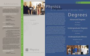 Physics Brochure - University of Nevada, Reno