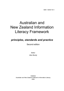 Australian and New Zealand Information Literacy Framework