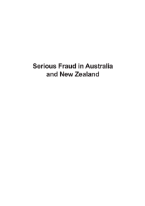 Serious fraud in Australia and New Zealand