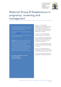Maternal Group B Streptococcus in pregnancy