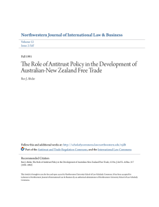 The Role of Antitrust Policy in the Development of Australian