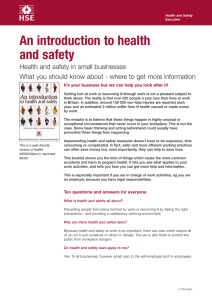 Introduction to Health and Safety