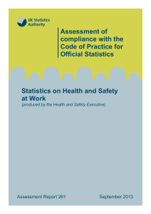 Statistics on Health and Safety at Work