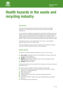 Health hazards in the waste and recycling industry