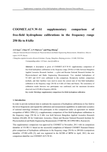 Comparison calibration of hydrophones in the frequency range from