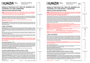 INSTALLATION INSTRUCTIONS LAMP CHANGING GLARE