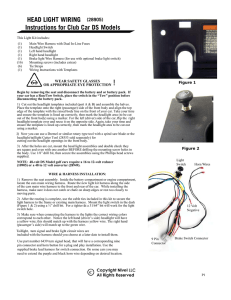 HEAD LIGHT WIRING Instructions for Club Car DS Models