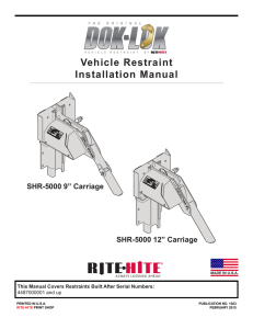 (SHR-5000) Installation Manual Manual - Rite-Hite