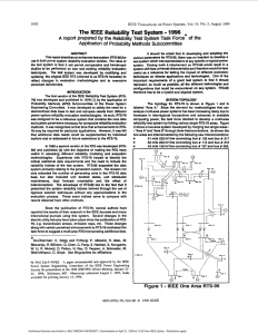 The IEE reliability test system - 1996 - Power