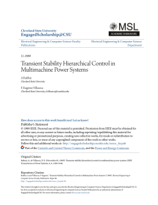 Transient Stability Hierarchical Control in Multimachine Power