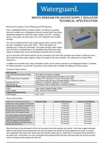 wat03 breeam pir water supply isolator technical specification