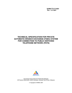 technical specification for private automatic branch exchange (pabx)