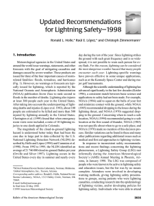 Updated Recommendations for Lightning Safety–1998