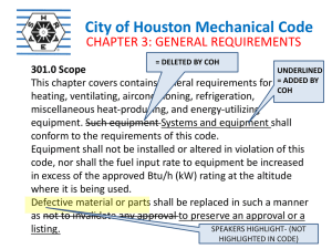 City of Houston Mechanical Code