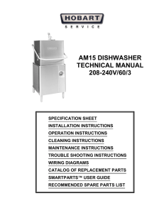 am15 dishwasher w/booster 208-240/60/3