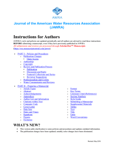 JAWRA Instructions for Authors