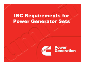IBC Requirements for Power Generator Sets