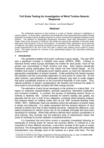 Full Scale Testing for Investigation of Wind Turbine Seismic