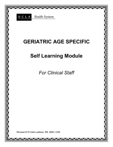 GERIATRIC AGE SPECIFIC Self Learning Module