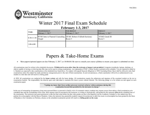 Winter 2016 Final Exam Schedule