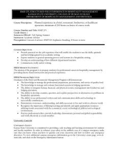 HMD 275 Structured Field Experience Details Sheet and Agreement