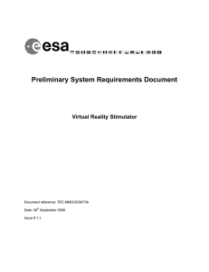 Preliminary System Requirements Document