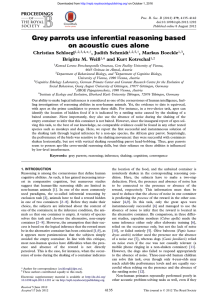 Grey parrots use inferential reasoning based on acoustic cues alone