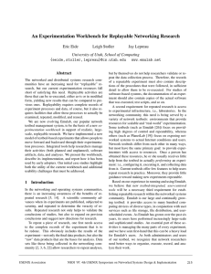 An Experimentation Workbench for Replayable Networking Research