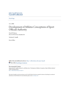 Development of Athletes Conceptions of Sport
