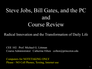 Steve Jobs, Bill Gates, and the PC and Course Review