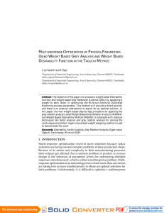 multi-response optimization of process parameters using weight