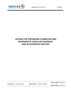 criteria for performing calibration and intermediate checks on