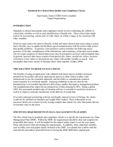 Clinical Data Acceptance Testing Procedure