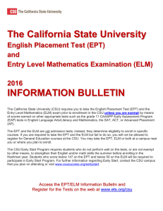 EPT/ELM Information Bulletin