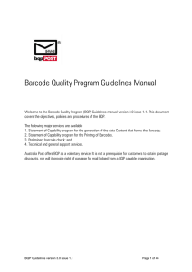 Barcode Quality Program Guidelines Manual