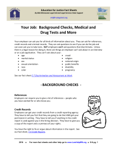 Your Job: Background Checks, Medical and Drug Tests and More