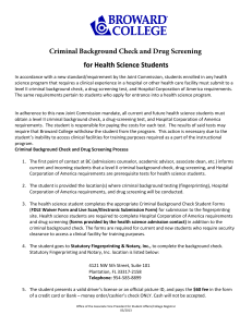 Background Check and Drug Screening