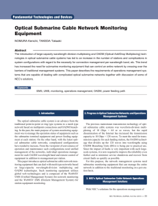 Optical Submarine Cable Network Monitoring Equipment