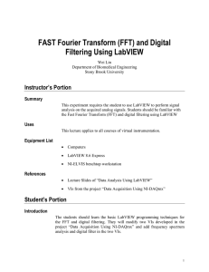 FAST Fourier Transform (FFT) and Digital Filtering Using LabVIEW
