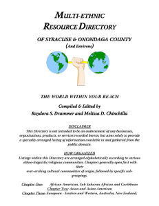 multi-ethnic resource directory of syracuse - SUNY-ESF